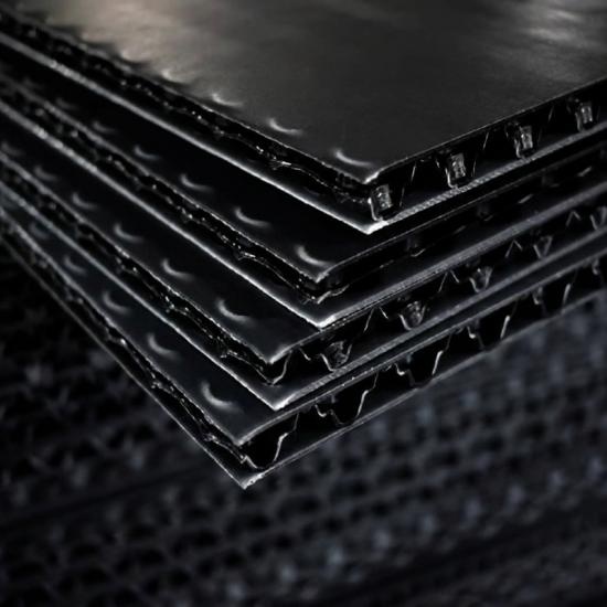 黒の強化帯電防止段ボール箱、トレイ、仕切り板
    